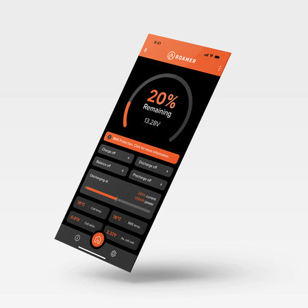 Roamer BMS app homepage 