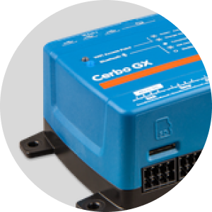 A Victron Cerbo GX inside a circle