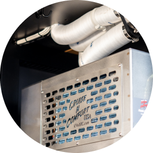 Roamer batteries air con unit inside a circle